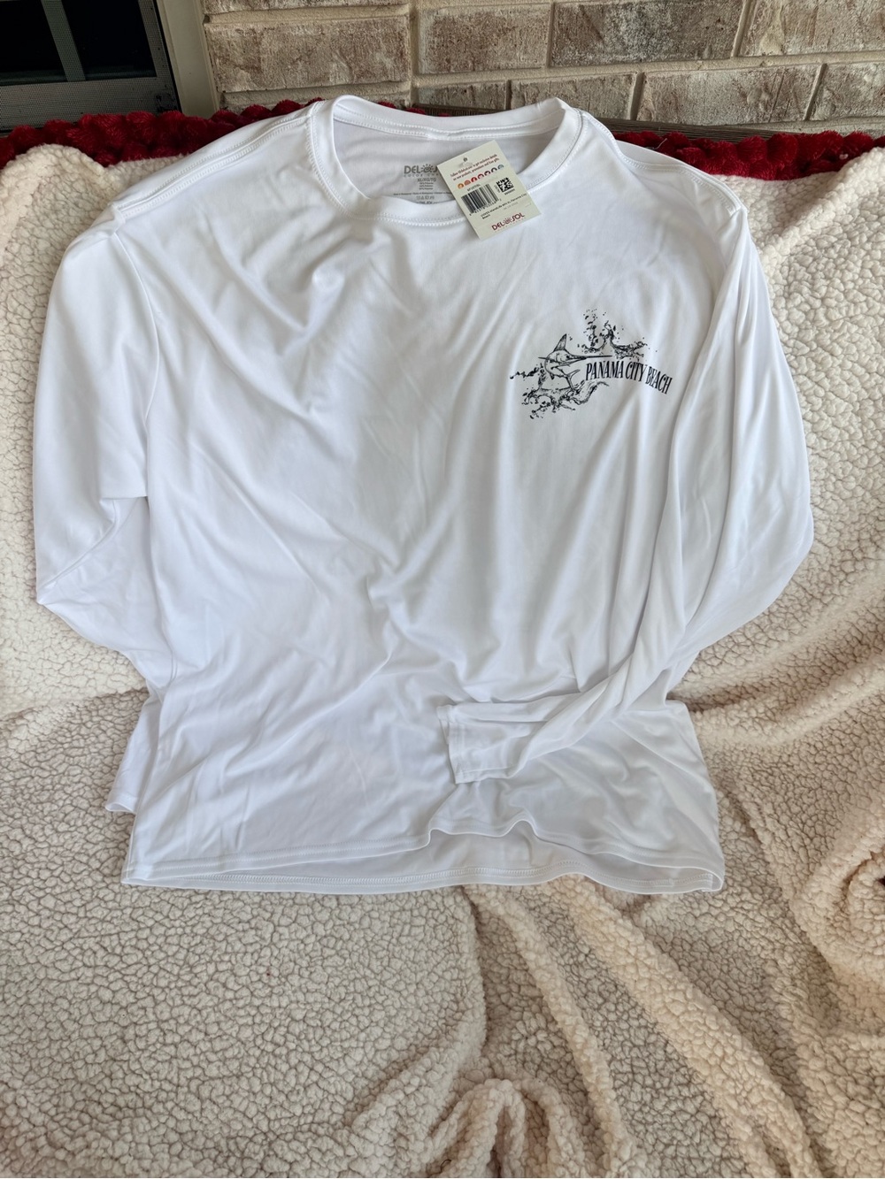 White Men's Long-Sleeve Rash Guard